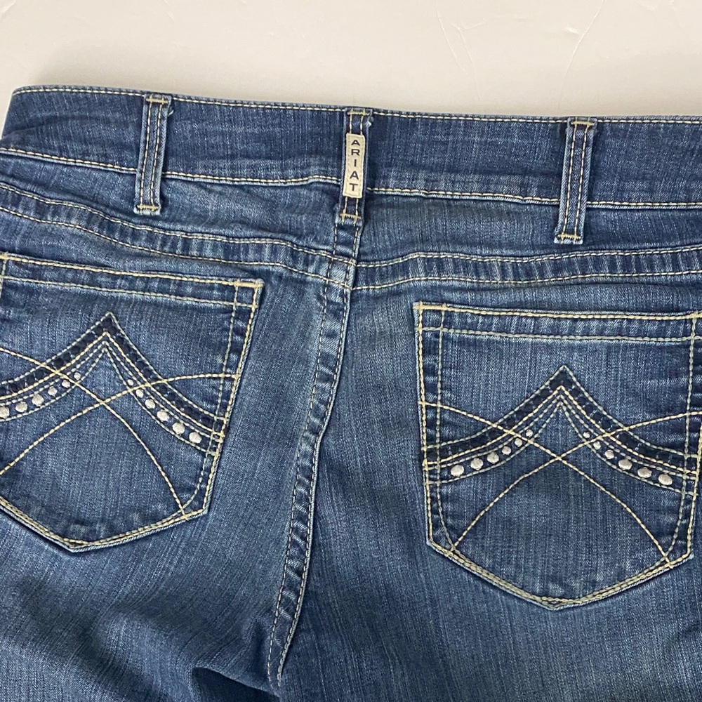 Ariat Real Riding 34L Boot Cut Spitfire WMS Denim  Jeans in Classic Blue $98 - Picture 9 of 17